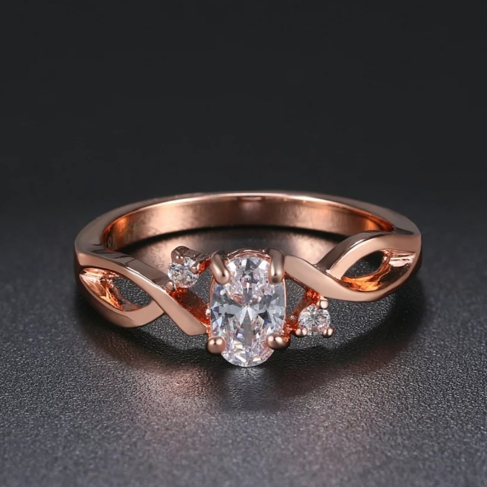 New 18k GP Rose Gold CZ Ring - Picture 6 of 6